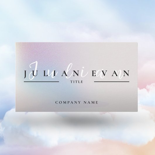 Eenvoudig holografisch elegant script Aura Beauty Visitekaartje