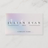 Eenvoudig holografisch elegant script Aura Beauty Visitekaartje (Voorkant)