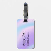 Eenvoudig holografisch, minimaal, modern, elegant, bagagelabel (Achterkant verticaal)