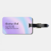 Eenvoudig holografisch, minimaal, modern, elegant, bagagelabel (Achterkant horizontaal)