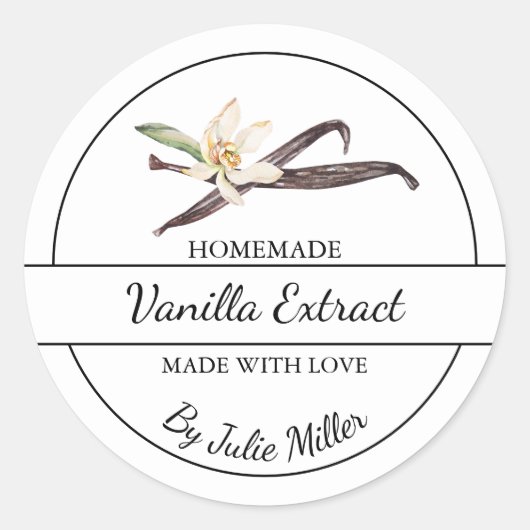 Eenvoudig Homemade Vanilla Extract Label (Voorkant)