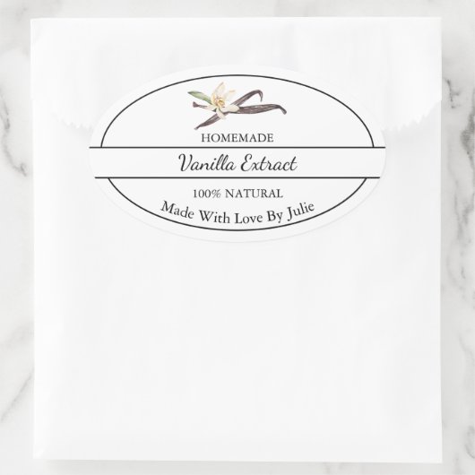Eenvoudig Homemade Vanilla Extract Label (Tas)