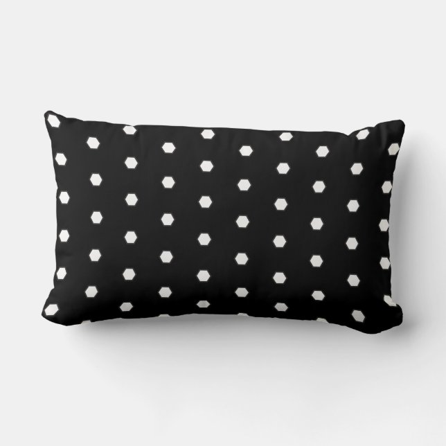 Eenvoudig Honeycomb Hexagon Black en White Pattern Kussen (Achterkant)