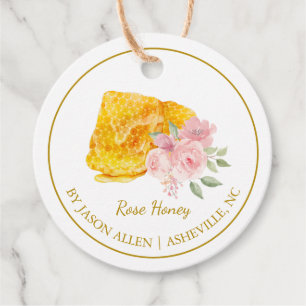 Eenvoudig Honeycomb Roos Geïnfundeerd Honey Hang L Bedankjes Labels
