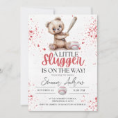 Eenvoudig honkbal Baby shower Een beetje Slugger Kaart (Voorkant)