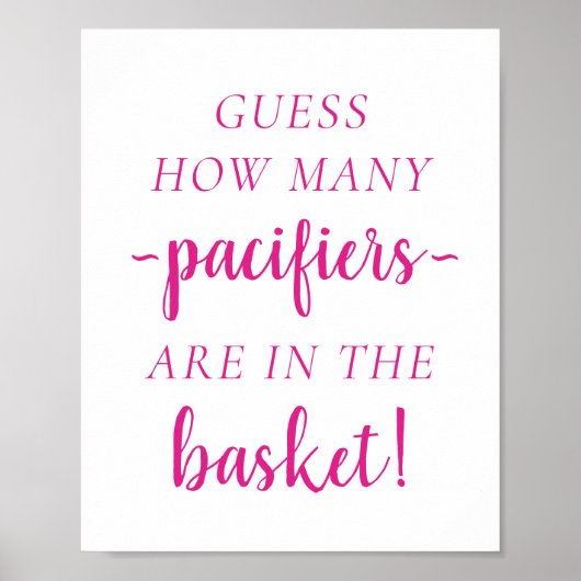 Eenvoudig Hot Pink Hoeveel | Magenta Guessing Game Poster (Voorkant)