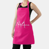 Eenvoudig Hot Pink Initiaal Modern Monogram Schort (Insitu)