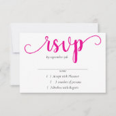 Eenvoudig hot-pink script | Magenta Flourish Event RSVP Kaartje (Voorkant)