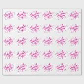Eenvoudig hot-pink script | Magenta Heart Dank je  Cadeaupapier (Vlak)