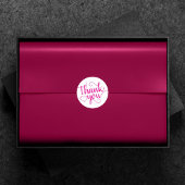 Eenvoudig hot-pink script | Magenta Heart Dank je  Ronde Sticker