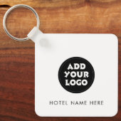 Eenvoudig hotel logo en naam sleutelhanger (Voorkant)