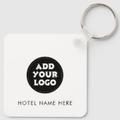 Eenvoudig hotel logo en naam sleutelhanger (Achterkant)