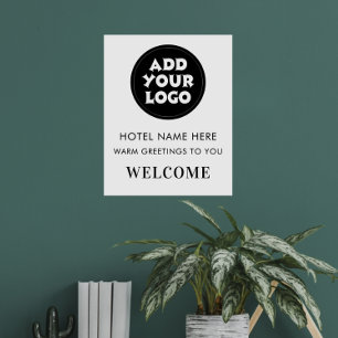 Eenvoudig hotel welkomstbord logo & naam elke kleu poster