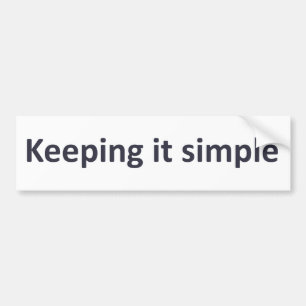 Eenvoudig houden bumpersticker