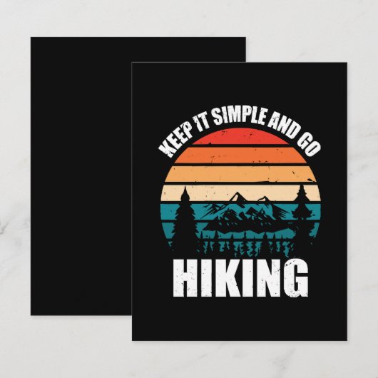 Eenvoudig houden en wandelend werken notitiekaartje (Voorkant / Achterkant)