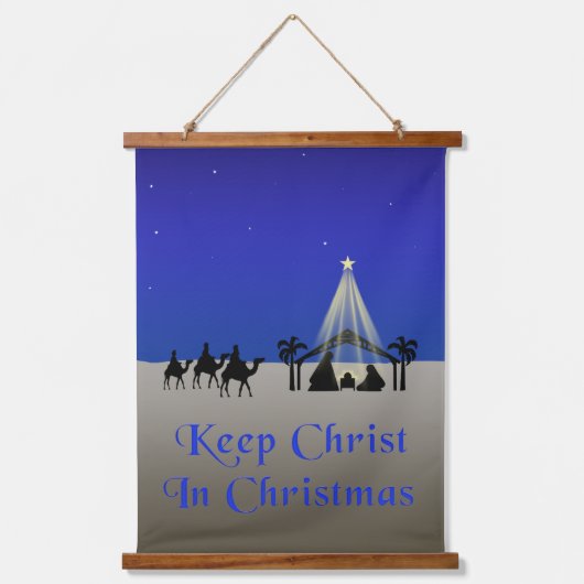 Eenvoudig houden van Christus in de kerstsfeer Hangend Wandkleed (Voorkant)