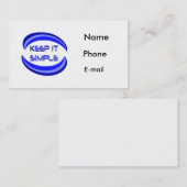 Eenvoudig houden visitekaartje (Voorkant / Achterkant)