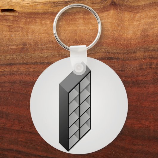 Eenvoudig houten boekenplankontwerp sleutelhanger (Voorkant)