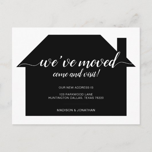 Eenvoudig huis dat we hebben verplaatst aankondigingskaart (Voorkant)