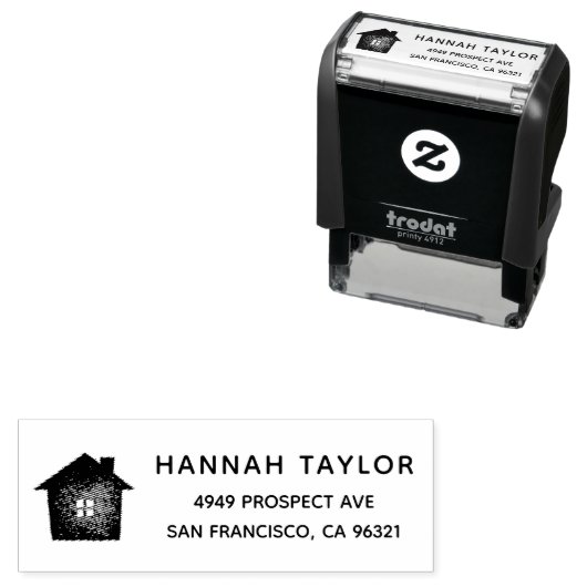 Eenvoudig huis retour adres  zelfinktende stempel (In situ)