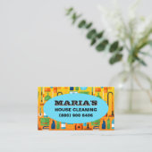 Eenvoudig huis schoonmaken Janitorial Visitekaartj Visitekaartje (Staand voorkant)