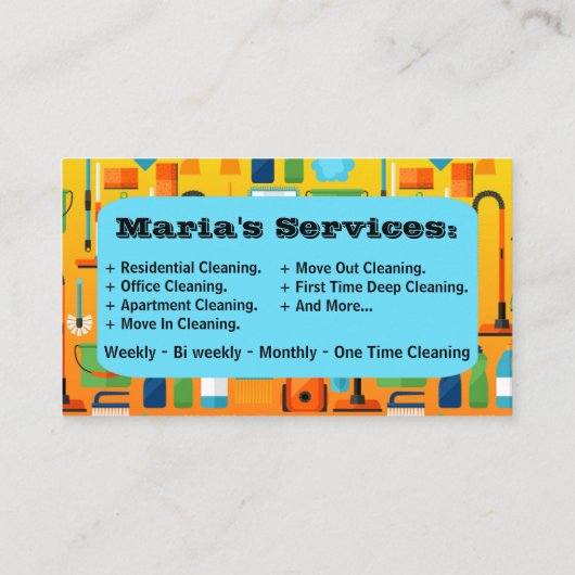 Eenvoudig huis schoonmaken Janitorial Visitekaartj Visitekaartje (Achterkant)