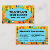 Eenvoudig huis schoonmaken Janitorial Visitekaartj Visitekaartje (Voorkant / Achterkant)