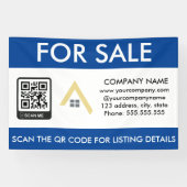 Eenvoudig huis te koop QR Code Business Logo Sign Spandoek (Horizontaal)