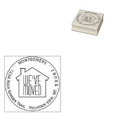 Eenvoudig huis We hebben verhuisd Cirkel Naam Reto Rubberstempel (Gestempeld)