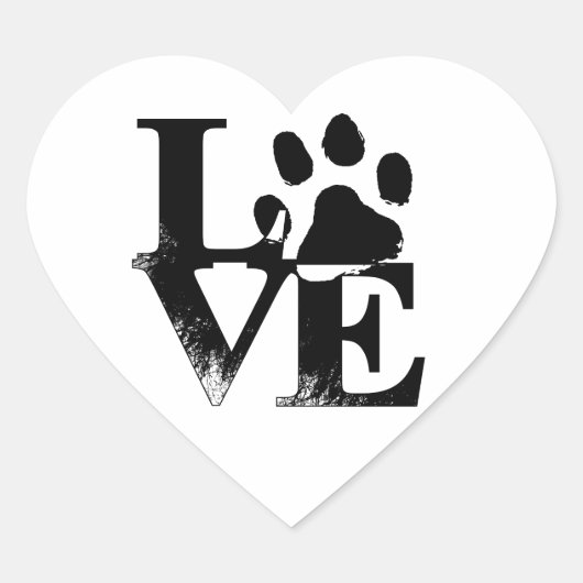 Eenvoudig huisdier liefde poot hart sticker (Voorkant)