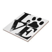 Eenvoudig huisdier liefde poot tegeltje (Zijkant)