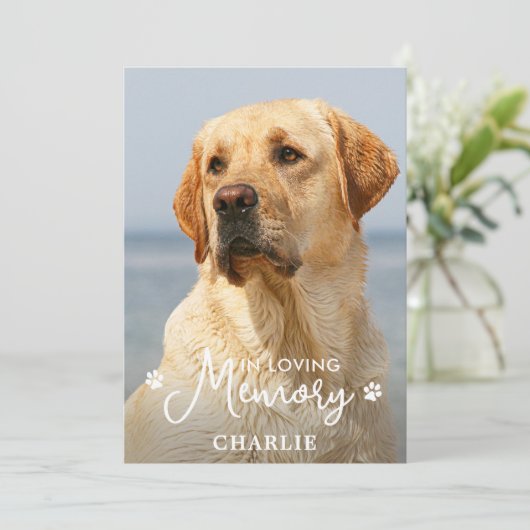 Eenvoudig huisdier Memorial aangepaste sympathie h Bedankkaart (Staand voorkant)