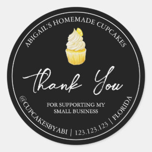 Eenvoudig Huisgemaakt Cupcake Bedankt Label