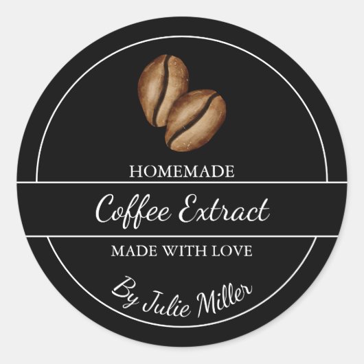 Eenvoudig huisgemaakt koffie extract label (Voorkant)