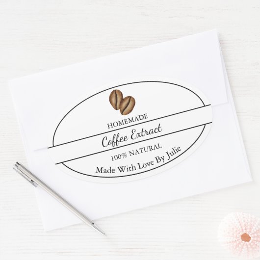 Eenvoudig huisgemaakt koffie extract label (Envelop)