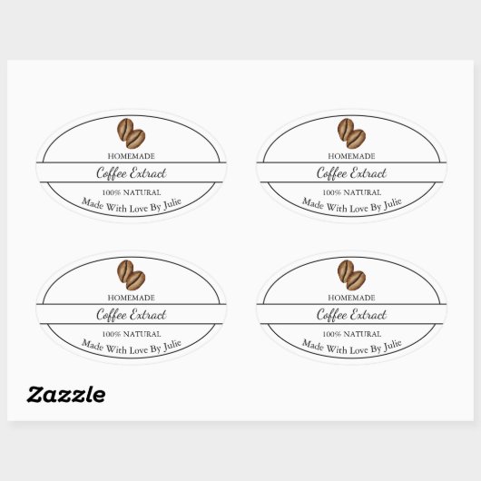 Eenvoudig huisgemaakt koffie extract label (Vel)