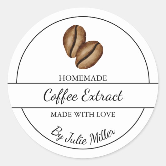 Eenvoudig huisgemaakt koffie extract label (Voorkant)