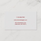 Eenvoudig hulpprogramma voor reparatie van auto's, visitekaartje (Achterkant)