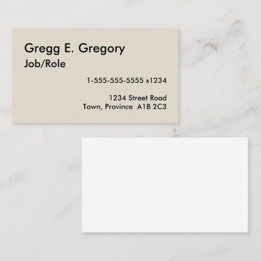 Eenvoudig, Humble en Mini Visitekaartje (Voorkant / Achterkant)