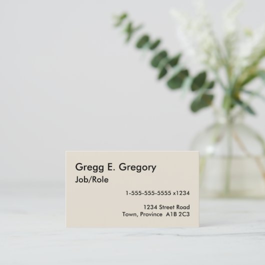 Eenvoudig, Humble en Mini Visitekaartje (Staand voorkant)