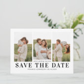 Eenvoudig Huwelijk 3 Foto's Save the Date (Staand voorkant)