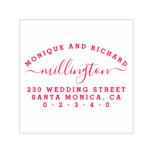 Eenvoudig huwelijk   Adres voor naam van de Script Zelfinktende Stempel