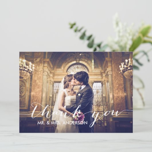 Eenvoudig huwelijk bedankt (Staand voorkant)