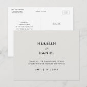 Eenvoudig huwelijk bedankt briefkaart (Voorkant / Achterkant)