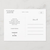 Eenvoudig huwelijk bedankt briefkaart (Achterkant)