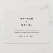 Eenvoudig huwelijk bedankt briefkaart (Voorkant)