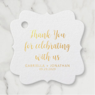 Eenvoudig huwelijk bedankt Gold Foil Bedankjes Labels