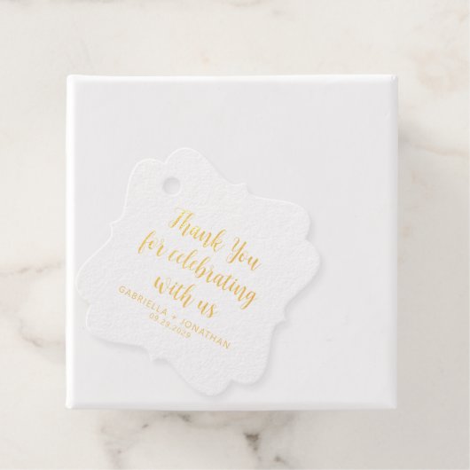 Eenvoudig huwelijk bedankt Gold Foil Bedankjes Labels (Met doos)