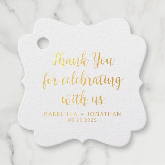 Eenvoudig huwelijk bedankt Gold Foil Bedankjes Labels (Voorkant)