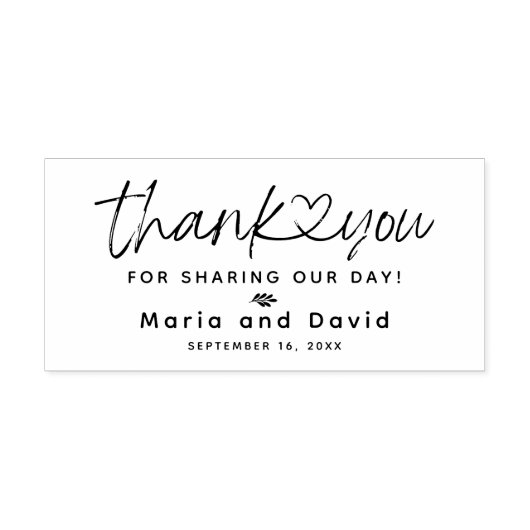 Eenvoudig huwelijk bedankt rubberstempel (Afrduk)
